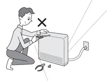 عدم شستشوی بخاری گازی برقی با مایعات 