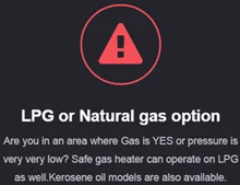 قابلیت کار با گاز شهری و کپسول در بخاری گازی برقی ژاپنی  