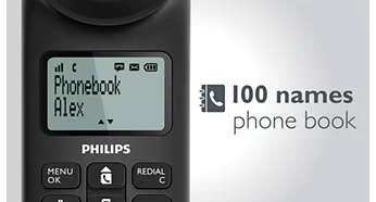 قابلیت ذخیره شماره در تلفن بی سیم فلیپس Philips M555