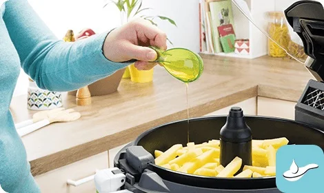مقدار روغن مصرفی در سرخ کن تفال یک قاشق روغن Tefal