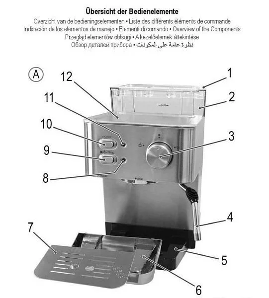 اجزای اسپرسوساز پروفی کوک  PROFI COOK 