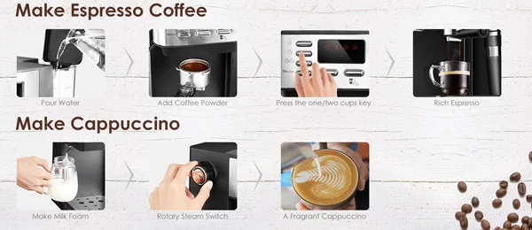 طرز تهیه اسپرسوس و کاپوچینو