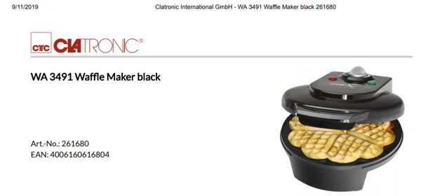 وافل ساز کلاترونیک waflle maker