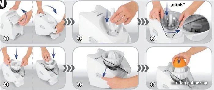 نحوه قرار گیری آب پرتقال گیر در چرخ گوشت 4 کاره زلمر ZMM1583SRU