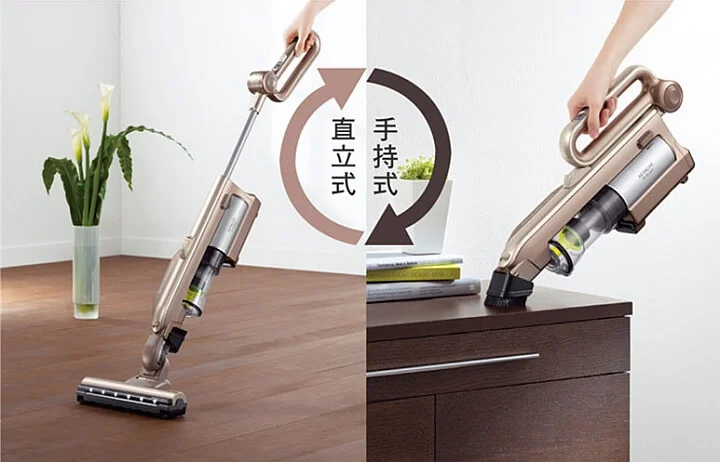 حالت دسته کوتاه و دسته بلند جارو شارژی دو حالته هیتاچی Hitach