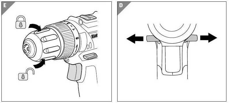 دکمه چپ گرد و راست گرد در دریل پیچ گوشتی شارژی ورک زون آلمان