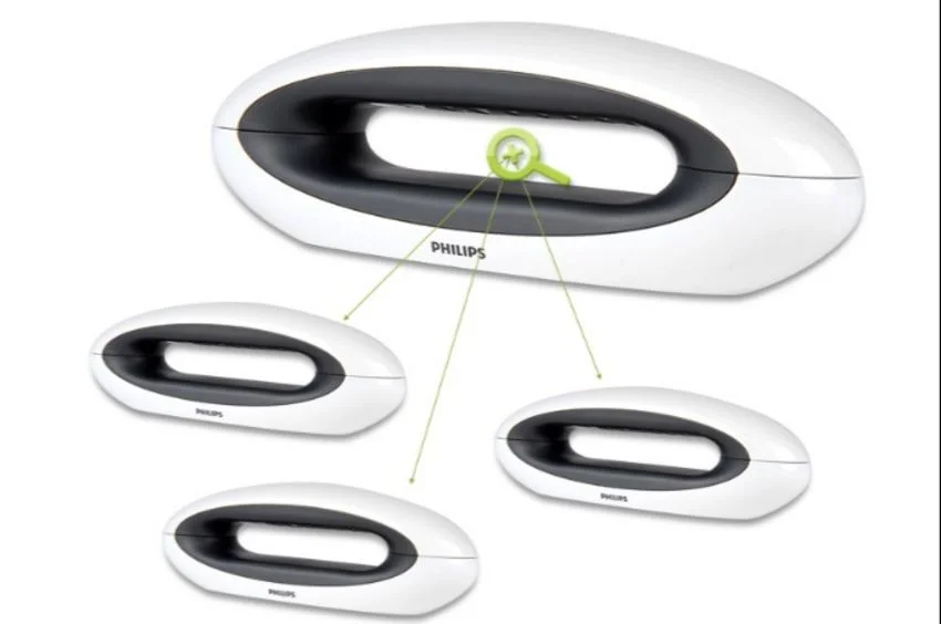 قابلیت اتصال سه گوشی در تلفن بی سیم فلیپس Philips M555