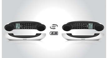 قابلیت شارژ شدن دو طرف تلفن بی سیم فلیپس Philips M555