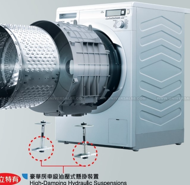 سیستم کنترل لرزش دوگانه لباسشویی 1600 دورهیتاچی Hitachi