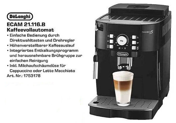 اسپرسوساز تمام اتومات دلونگی  DeLonghi ECAM 21.116.B 